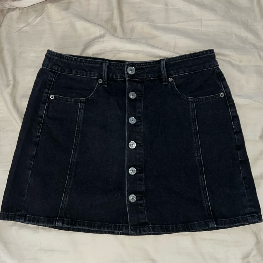 American Eagle button up skirt black size 8
